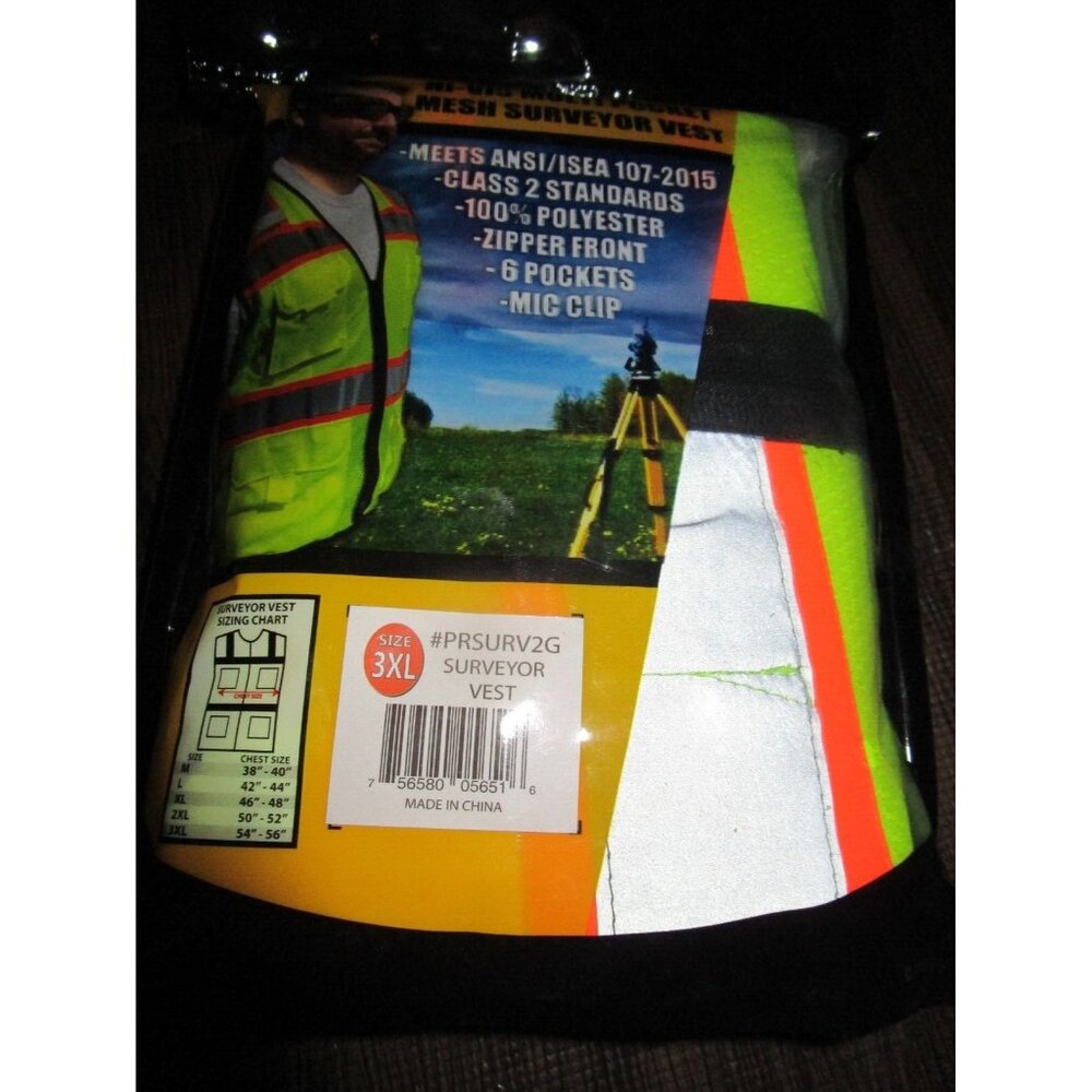 Forester Hi-Vis Class 2 Mesh Safety Vest Multi Pocket Surveyor Vest Mic Clip 3XL